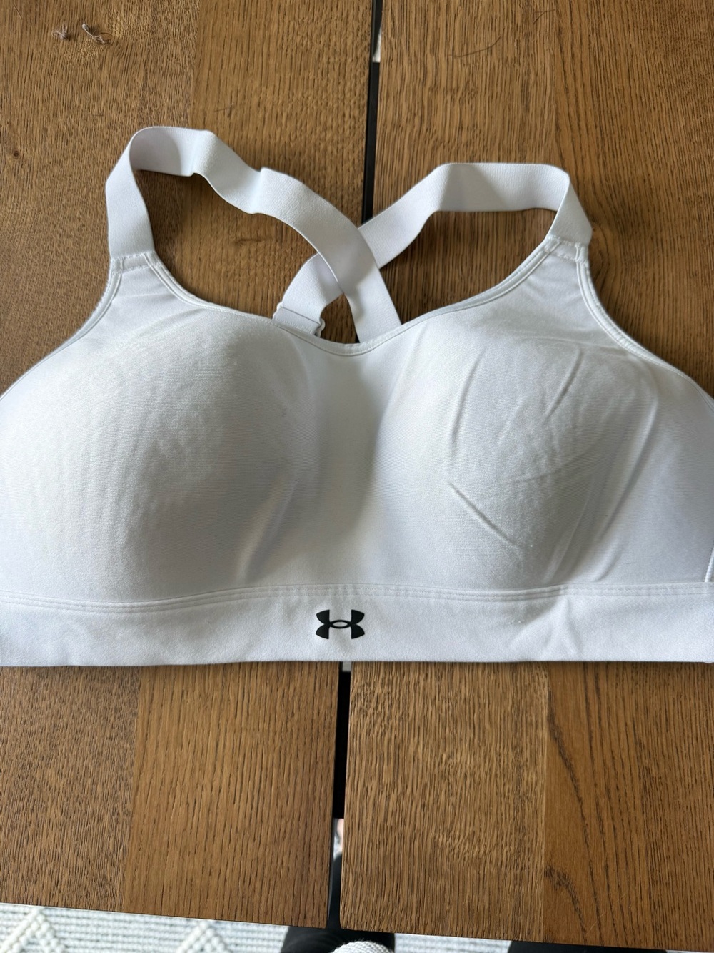 Under Armour White Adjustable-Strap Sports Bra